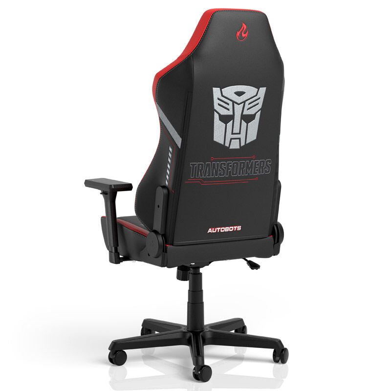 Nærbilde av justerbar armstøtte på Nitro Concepts X1000 gamingstol Transformers Autobots Edition