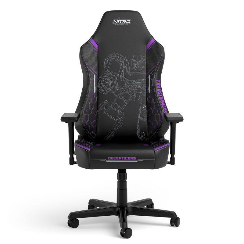 Nitro Concepts X1000 gamingstol Transformers Decepticons Edition bakside