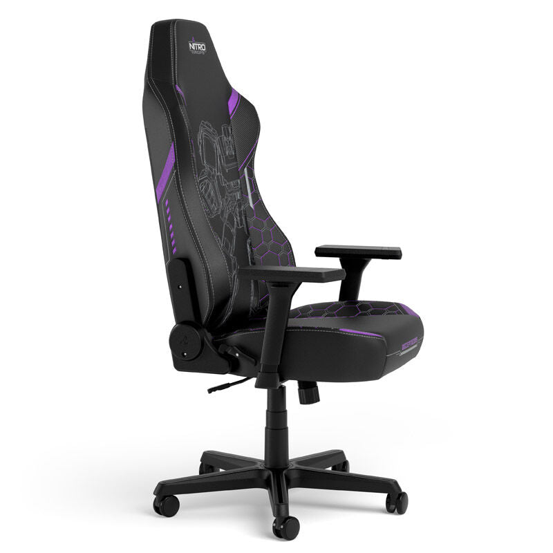 Nitro Concepts X1000 gamingstol Transformers Decepticons Edition detalj av stoffmønster