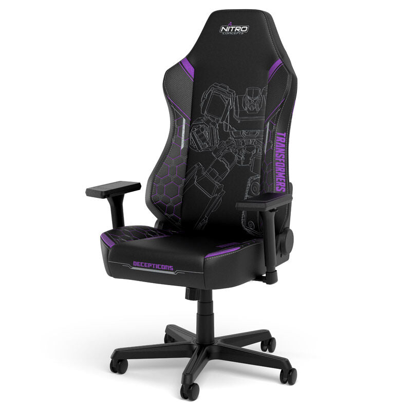 Nitro Concepts X1000 gamingstol Transformers Decepticons Edition detalj av Megatron-stitch