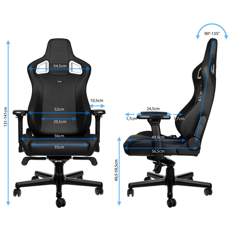 noblechairs EPIC Black Edition detalj av armlener