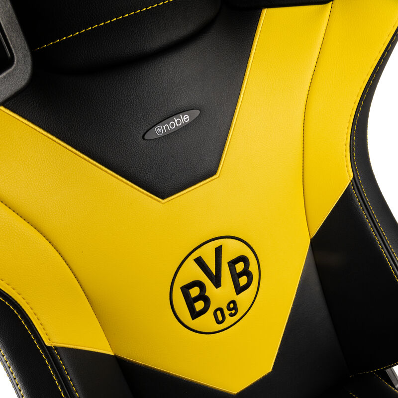 noblechairs EPIC gamingstol Borussia Dortmund Edition ryggstøtte detalj