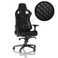 noblechairs EPIC gamingstol ekte skinn svart 4D forfra