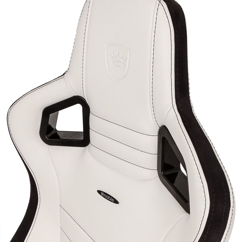 noblechairs EPIC gamingstol hvit/svart nærbilde sete