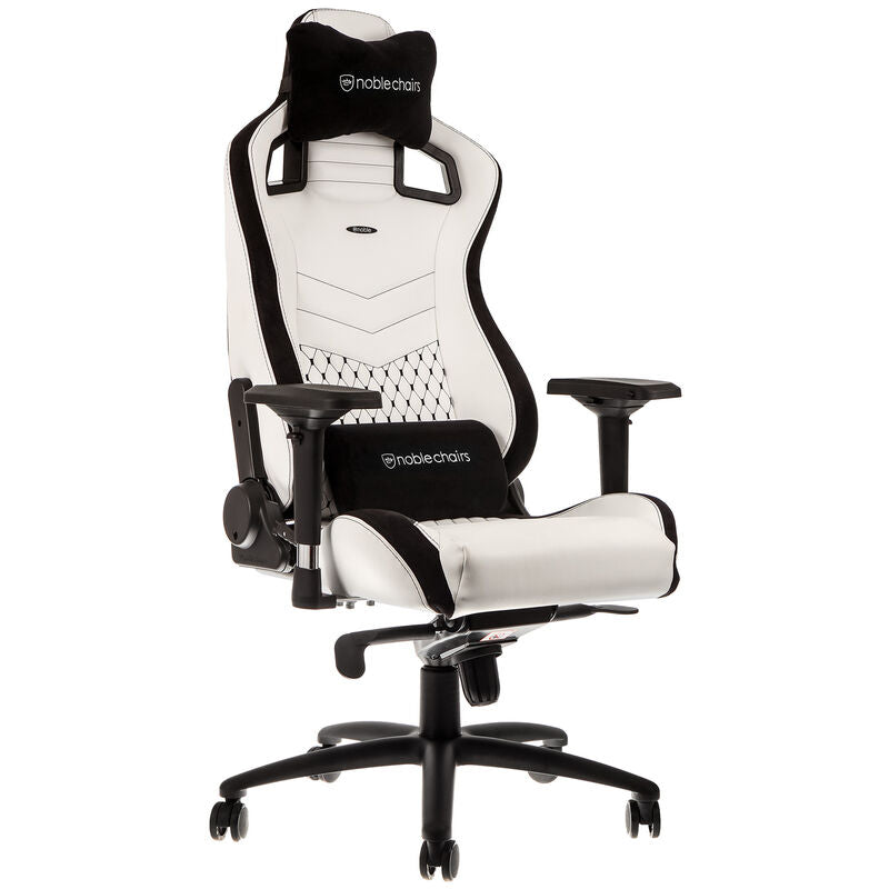 noblechairs EPIC gamingstol hvit/svart logo detalj