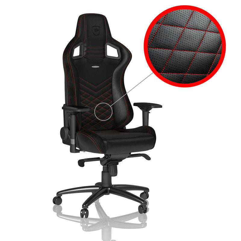noblechairs EPIC gamingstol kunstskinn svart/rød forfra