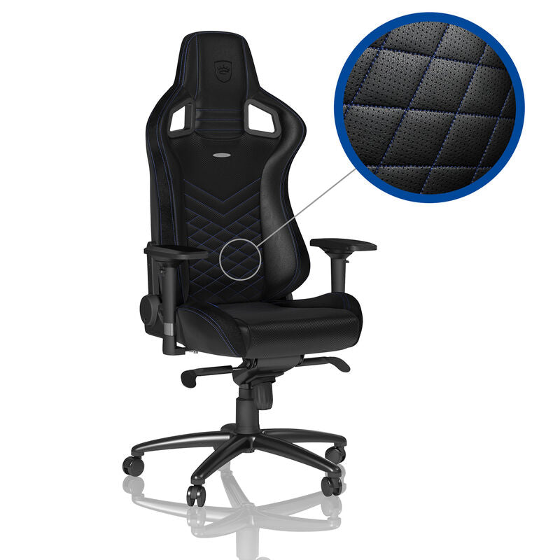 noblechairs EPIC gamingstol svart/blå forfra