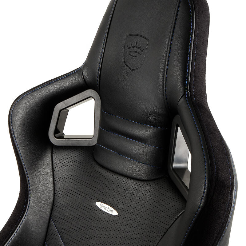 noblechairs EPIC gamingstol svart/blå nærbilde av stoff