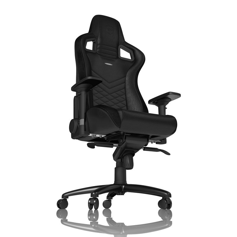 noblechairs EPIC gamingstol svart PU-lær montert ved skrivebord