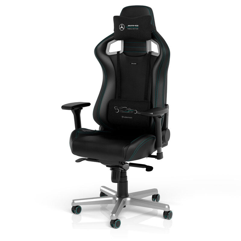 noblechairs EPIC gamingstol Mercedes-AMG Petronas F1 Edition detalj av armstøtte