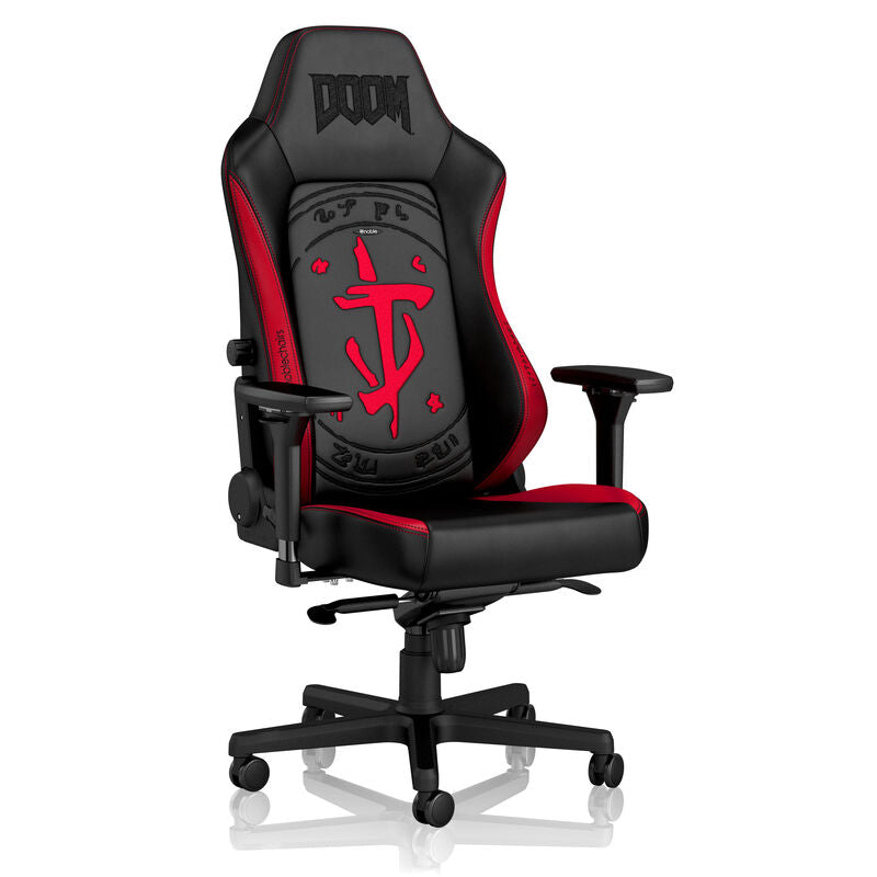 noblechairs HERO gamingstol DOOM Edition svart/rød forfra