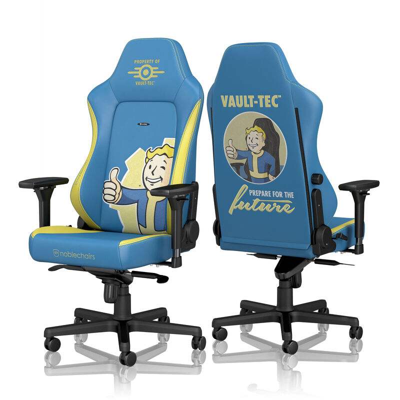 noblechairs HERO gamingstol Fallout Vault-Tec Edition blå bakside