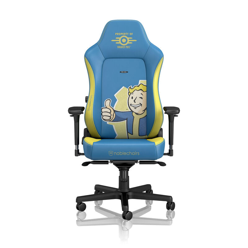 noblechairs HERO gamingstol Fallout Vault-Tec Edition blå montert i gamingrom