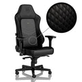 noblechairs HERO gamingstol ekte skinn svart forfra