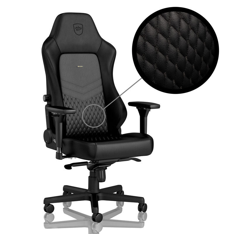 noblechairs HERO gamingstol ekte skinn svart forfra