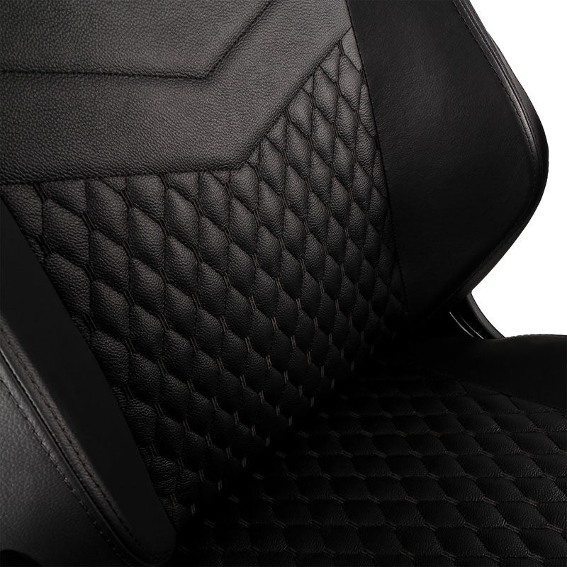 noblechairs HERO gamingstol ekte skinn svart justerbar lumbalstøtte