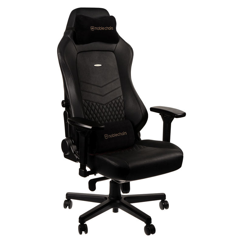 noblechairs HERO gamingstol ekte skinn svart sideprofil