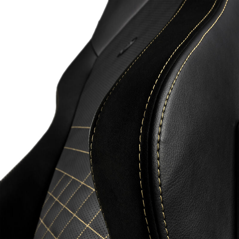 noblechairs HERO gamingstol svart/gull 4D kunstlær justerbar lumbalstøtte