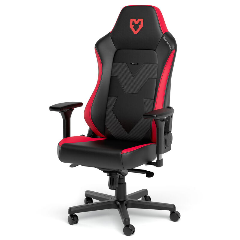 noblechairs HERO gamingstol MOUZ Edition svart/rød detalj nærbilde