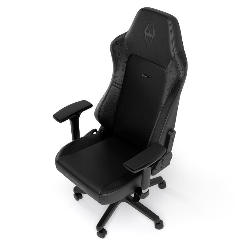 noblechairs HERO gamingstol Skyrim 10th Anniversary Edition teksturdetalj