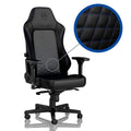 noblechairs HERO gamingstol svart/blå 4D armlener forfra