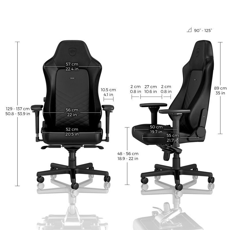 noblechairs HERO gamingstol svart detalj av armlener