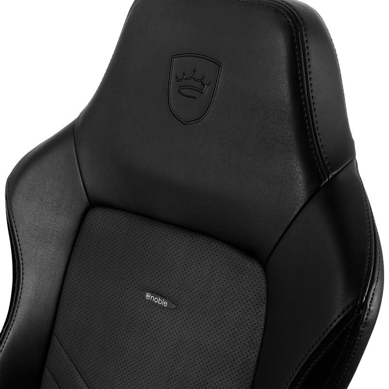 noblechairs HERO gamingstol svart nærbilde av memory foam nakkestøtte