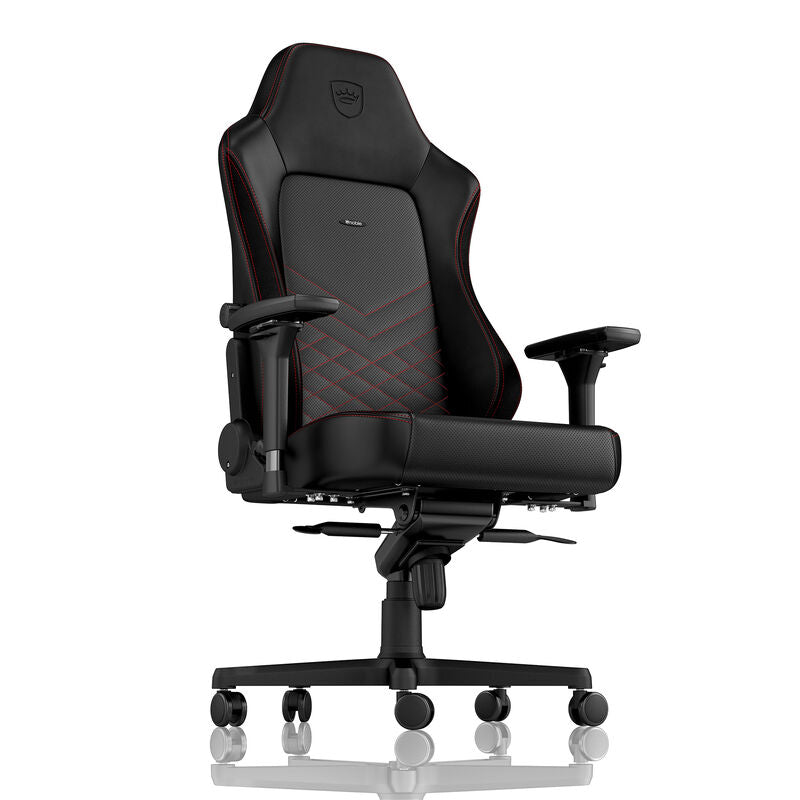 noblechairs HERO gamingstol svart/rød 4D armlener montert i spillrom