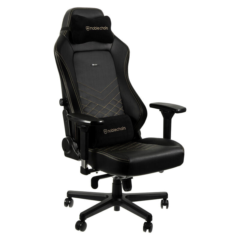 noblechairs HERO gamingstol svart/gull 4D kunstlær hjul