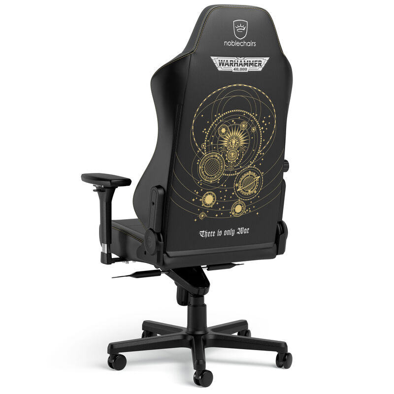 nærbilde av PU-kunstlær på noblechairs HERO gamingstol Warhammer 40K Edition grå