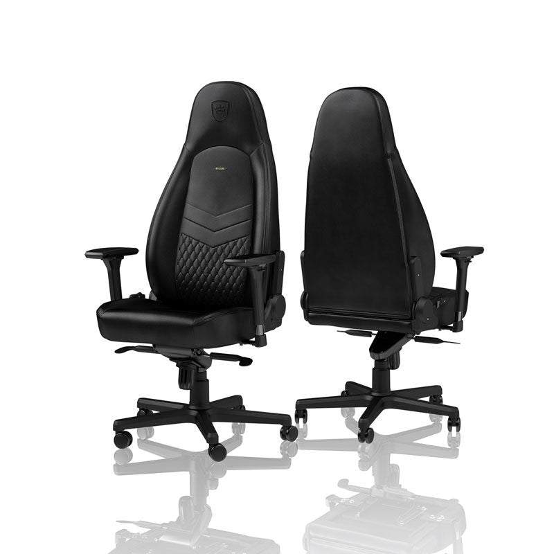 noblechairs ICON gamingstol ekte skinn svart bakside