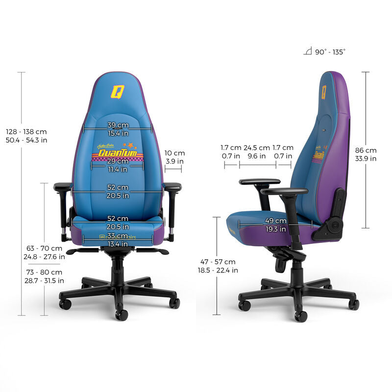 noblechairs ICON gamingstol Fallout Nuka-Cola Quantum Edition hjul og base