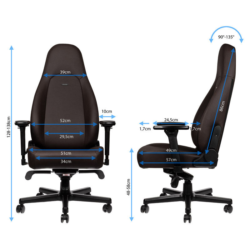 noblechairs ICON gamingstol Java Edition brun bakside