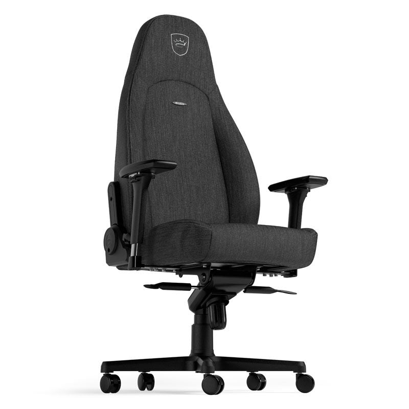 noblechairs ICON TX gamingstol stoff antrasitt nærbilde av armstøtte
