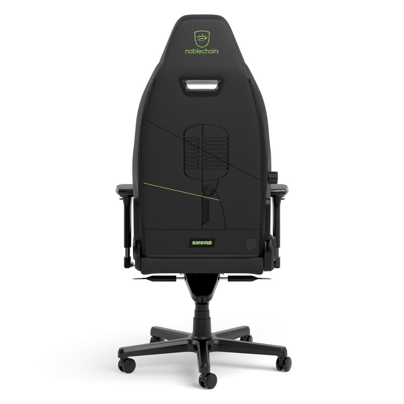 noblechairs LEGEND gamingstol Shure Edition grå/svart nærbilde av armlene