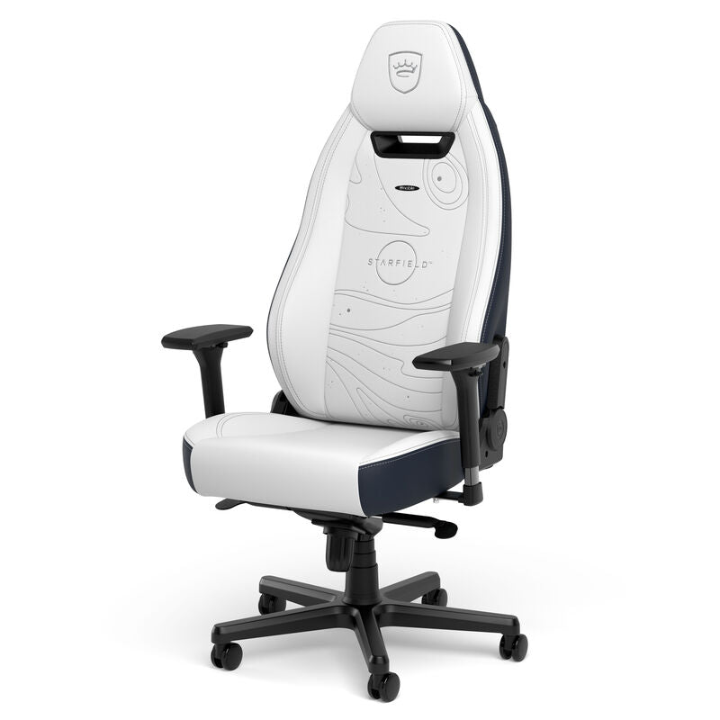 noblechairs LEGEND gamingstol Starfield Edition hvit/blå detalj av armlener