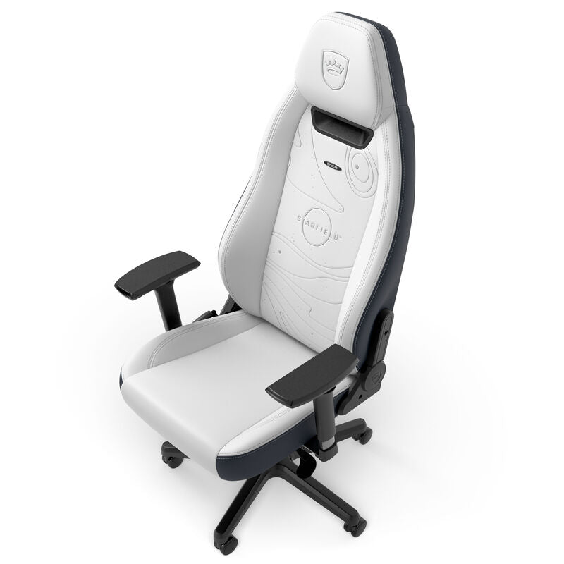 noblechairs LEGEND gamingstol Starfield Edition hvit/blå oversikt fra siden
