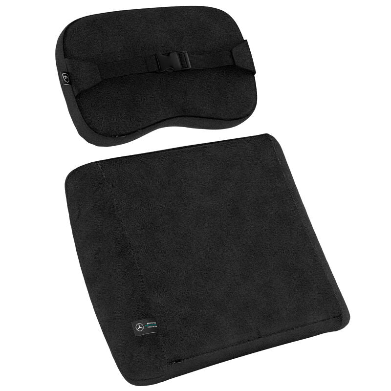 noblechairs Memory Foam putesett Mercedes-AMG Petronas F1 detalj av brodering