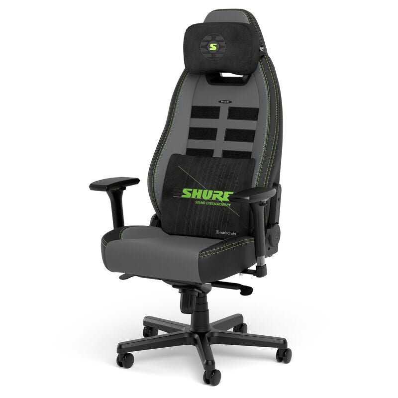 noblechairs Memory Foam putesett Shure Edition svart grønn nærbilde