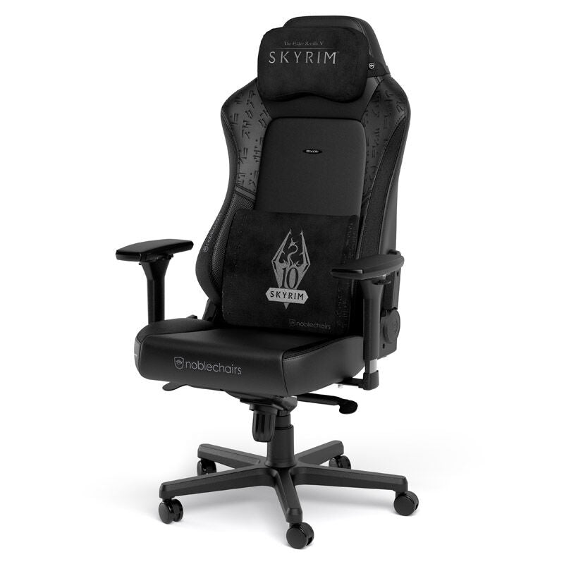 noblechairs Memory Foam putesett SKYRIM Edition montert på stol