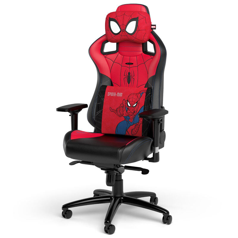 noblechairs Memory Foam putesett Spider-Man Edition montert på stol