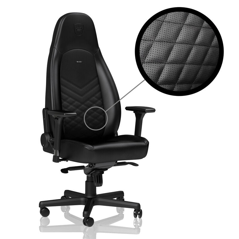 noblechairs ICON gamingstol kunstskinn svart/svart forfra