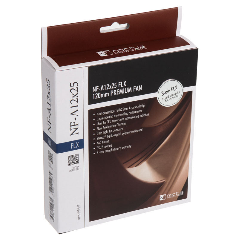 Noctua NF-A12x25 FLX vifte med tilkoblingskabel