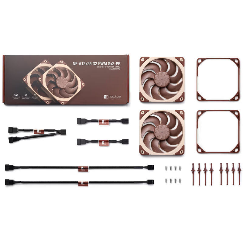 Noctua NF-A12x25 G2 Sx2-PP PWM vifte 120 mm pakkeløsning