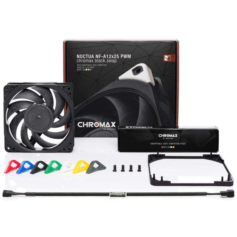 Noctua NF-A12x25 PWM chromax.black.swap vifte 120 mm svart design