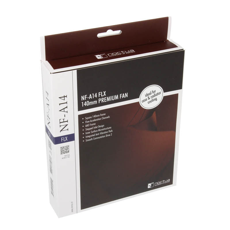 Noctua NF-A14 FLX vifte 140 mm stillegående 19,2 dBA nærbilde av vifteblad