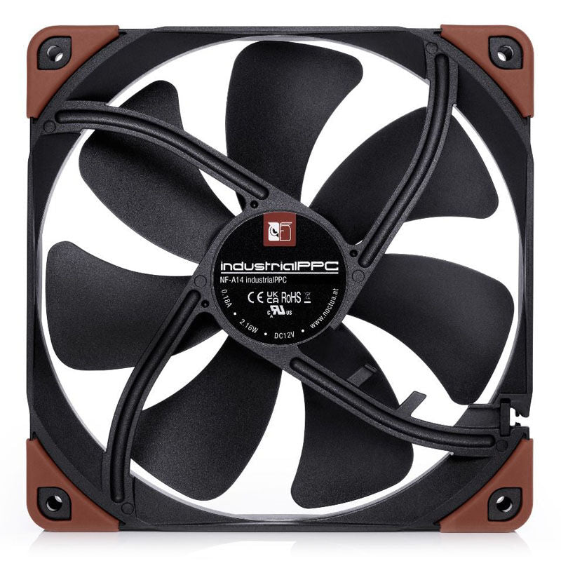 Noctua NF-A14 industrialPPC 24V IP67 PWM vifte 140 mm nærbilde av vifteblader