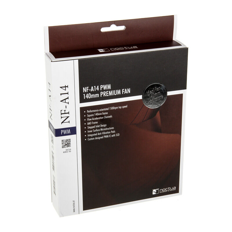 Noctua NF-A14 PWM vifte 140 mm stillegående nærbilde av ramme