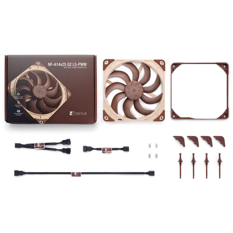 Noctua NF-A14x25 G2 LS-PWM vifte 140 mm full oversikt