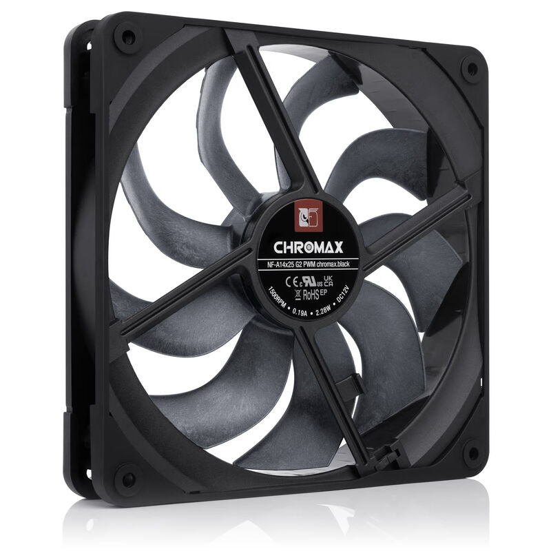 Noctua NF-A14x25 G2 PWM chromax.black vifte bakside